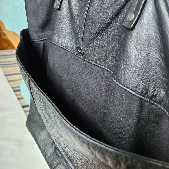 Lucky Brand Leather Studded Shoulder Tote Bag - Picture 8 of 9